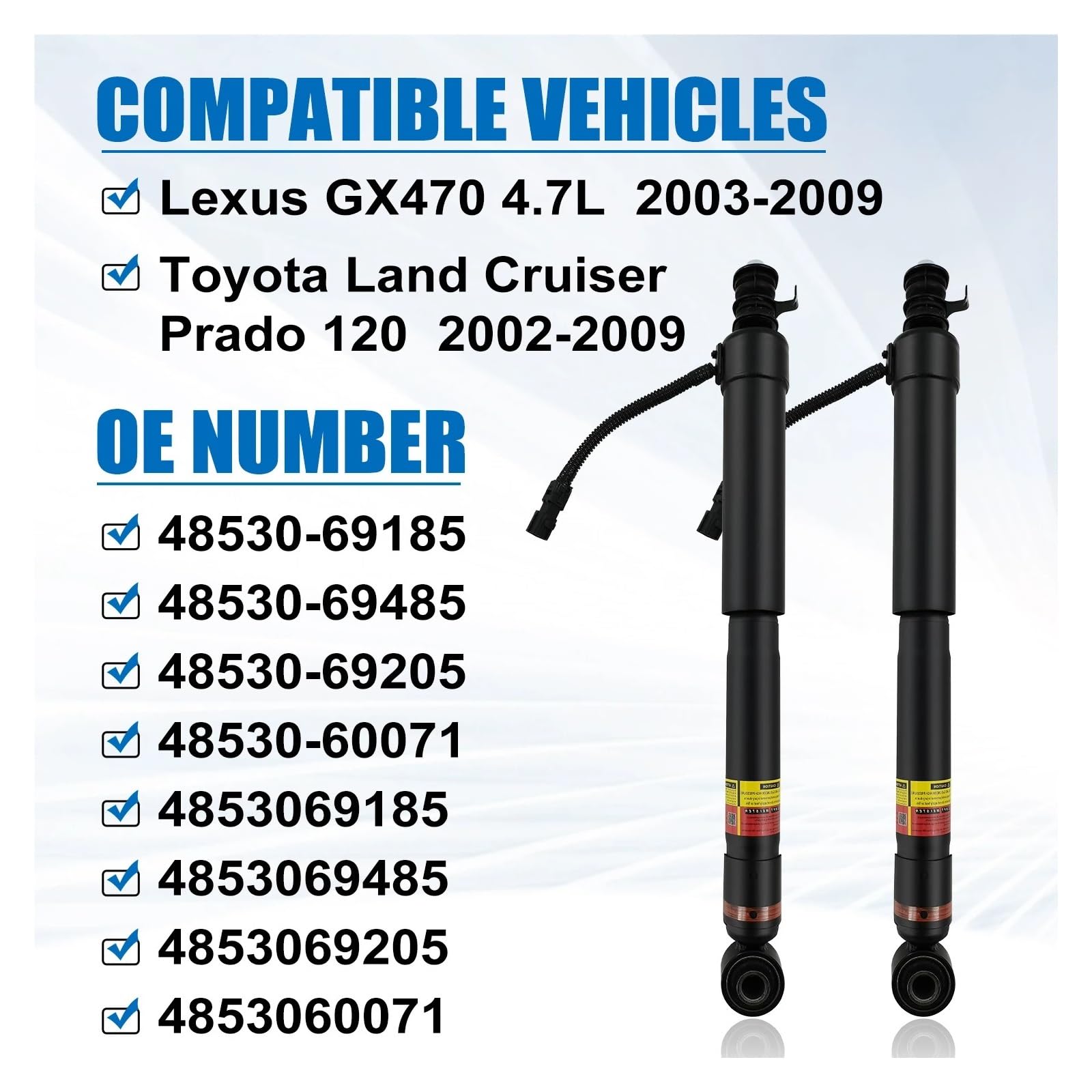 Amazon.com: 48530-69185 4pcs Front&Rear Shock Absorber